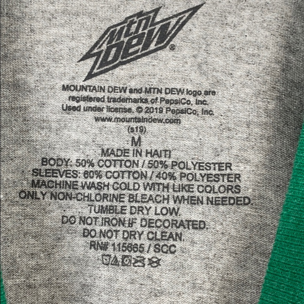 NWOT Mountain Dew Throwback Logo Raglan T Shirt - Picture 4 of 6